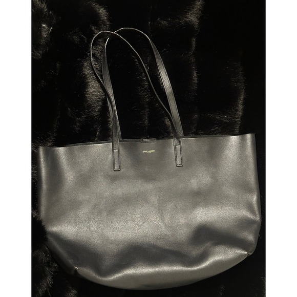 Yves Saint Laurent dark navy blue Leather Tote Bag - Picture 5 of 16